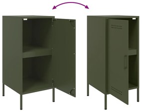 Aparadores 2 pcs 36x39x79 cm aço verde-azeitona