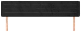 Cabeceira de cama c/ abas veludo 183x16x78/88 cm preto
