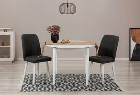 Conjunto de Mesa de Jantar Extensível e Cadeiras Vina – Branco e Antra