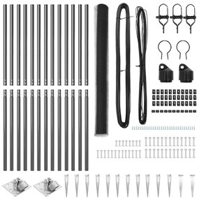 Conjunto de Cercas Conjunto de 2 Cinza Metal 25 x 1,5 m Durável