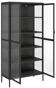 Móvel alto 85x40x180 cm vidro e aço preto