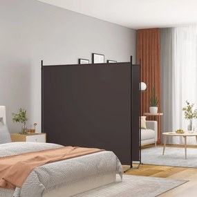 350275 vidaXL Divisória/biombo com 2 painéis 348x180 cm tecido castanho
