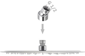 Cabeça de chuveiro 2 pcs aço inoxidável Ø 30 cm