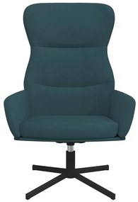 Cadeira de descanso com banco veludo azul