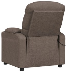 Poltrona de massagens tecido cinza-acastanhado