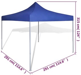 Tenda dobrável 3 x 3 m azul