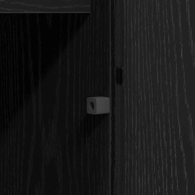 Estante de TV vidaXL com LED Carvalho Preto 180x38x49 cm Madeira Engen