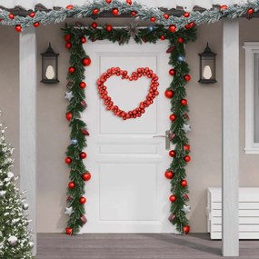 vidaXL Grinalda de Natal com bolas 175 cm poliestireno vermelho