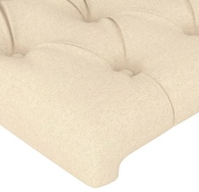 Estrutura de cama sem colchão 160x200 cm tecido cor creme