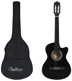 12 pcs conjunto de guitarra clássica com 6 cordas 38" preto