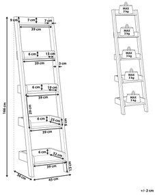 Estante tipo escada com 5 prateleiras cinzenta MOBILE DUO Beliani