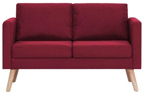 Sofá de 2 lugares em tecido vermelho tinto