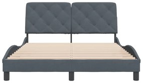 Estrutura de cama sem colchão 120x200 cm veludo cinzento-escuro