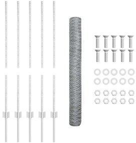 Postes de Cerca vidaXL 10 pcs U-Channel 100 cm Aço Galvanizado