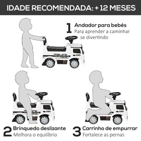 Carro Andador Mercedes para Crianças acima de 12 Meses com Buzina Faróis Compartimento de Armazenamento Encosto e Proteção Anti-Rolamento 62,5x28,5x45