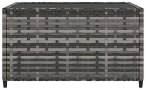 Mesa de centro para jardim quadrada 50x50x30cm vime PE cinzento