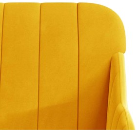 Cadeira c/ apoio de braços 63x76x80 cm veludo amarelo