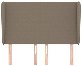 Cabeceira cama abas tecido 147x23x118/128 cm cinza-acastanhado