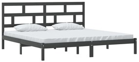 Estrutura de cama 200x200 cm pinho maciço preto