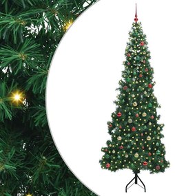 vidaXL Árvore de Natal artificial de canto Verde 240 cm PVC e Metal