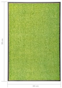 Tapete de porta lavável 60x90 cm verde
