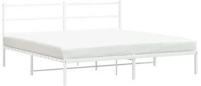 Estrutura de cama com cabeceira 180x200 cm metal branco