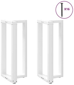 Pés de mesa de bar em forma de T, 2 peças, branco, 50x35x(90-91) cm, a