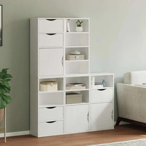 vidaXL Móveis de apoio 5 pcs ODDA pinho de madeira maciça branco