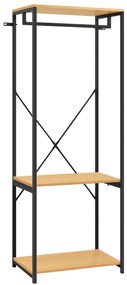 vidaXL Roupeiro 60x40x167 cm metal e contraplacado preto e carvalho