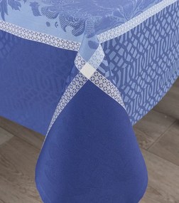 Toalhas de mesa anti nódoas 100% algodão - DELI da Fateba: Azul 1 Toalha de mesa 180x400 cm