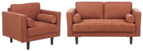 Conjunto de sofás 3 lugares em tecido castanho dourado NURMO Beliani
