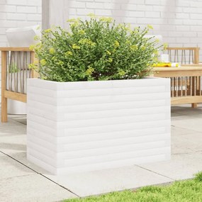 Vaso/floreira de jardim 70x40x46 cm madeira pinho maciça branco