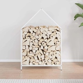 Suporte para lenha 60x25x90 cm aço laminado a frio branco