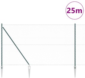 Conjunto de Cercas Conjunto de 2 Verde Metal 25 x 1.5 m Durável