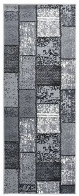 vidaXL Passadeira c/ padrão de blocos 100x200 cm polipropileno cinzento