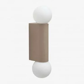 Aplique De Parede Com 2 Bolas De Cristal Para Exterior Em Alumínio Irvine Moka Brown - Sklum