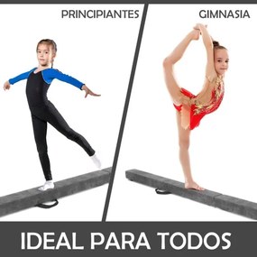 Trave de equilíbrio portátil para treino de ginástica dobrável 210 x 10 x 7 cm Cinzento