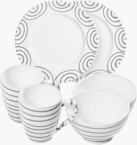 Conjunto de pequeno-almoço artesanal Graugeflammt, 2 pessoas, conjunto de 6