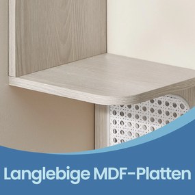Estante de parede com 5 prateleiras 20 x 20 x 126 cm em bege