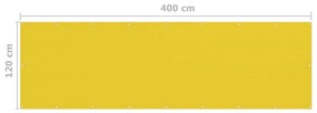 Tela de varanda 120x400 cm PEAD amarelo