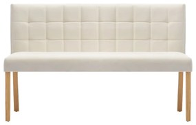 Banco 140 cm veludo cor creme