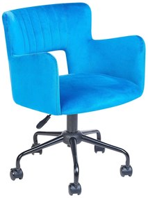 Cadeira de escritório em veludo azul SANILAC Beliani