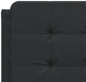 Cama com colchão 140x200 cm couro artificial preto