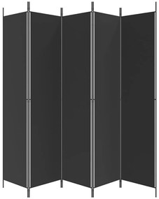 Divisória com 5 painéis 250x220 cm tecido preto