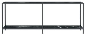Mesa consola preto 200x35x75,5 cm vidro temperado
