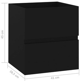 Armário de lavatório 41x38,5x45 cm derivados de madeira preto