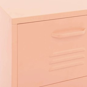 Armário de arrumação aço 42,5x35x101,5 cm rosa