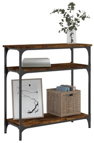 Mesa consola 75x29x75 cm derivados de madeira carvalho fumado