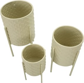 CONJUNTO DE 3 VASOS CREME Ø 36X56,5-30X48,5-24X37,5 CM (PLANTAS NÃO INCLUIDAS)