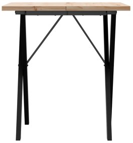 Mesa de jantar estrutura em X 70x70x75,5 cm pinho/aço